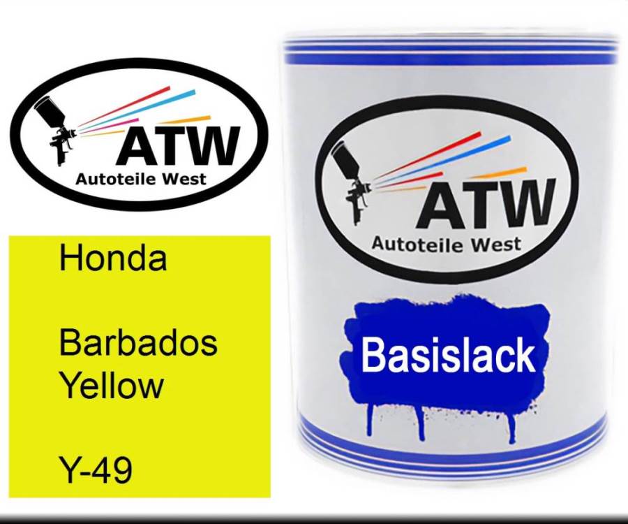 Honda, Barbados Yellow, Y-49: 1L Lackdose, von ATW Autoteile West.